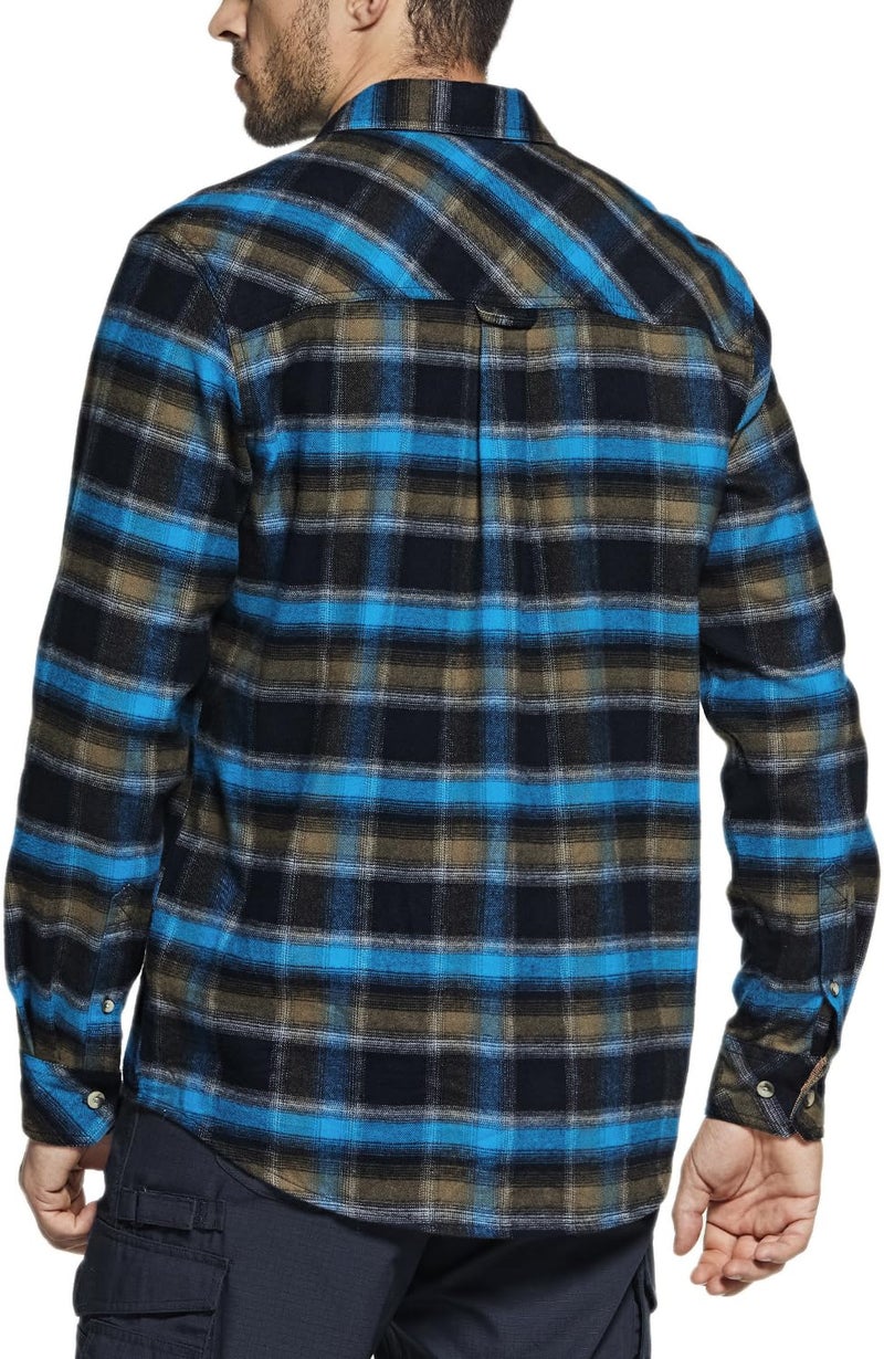 CQR Men's 100% All Cotton Button Down Flannel Shirts, Long Sleeve Brushed Warm Soft Casual Outdoor Plaid Shirt, Plaid River, Medium - Image 3